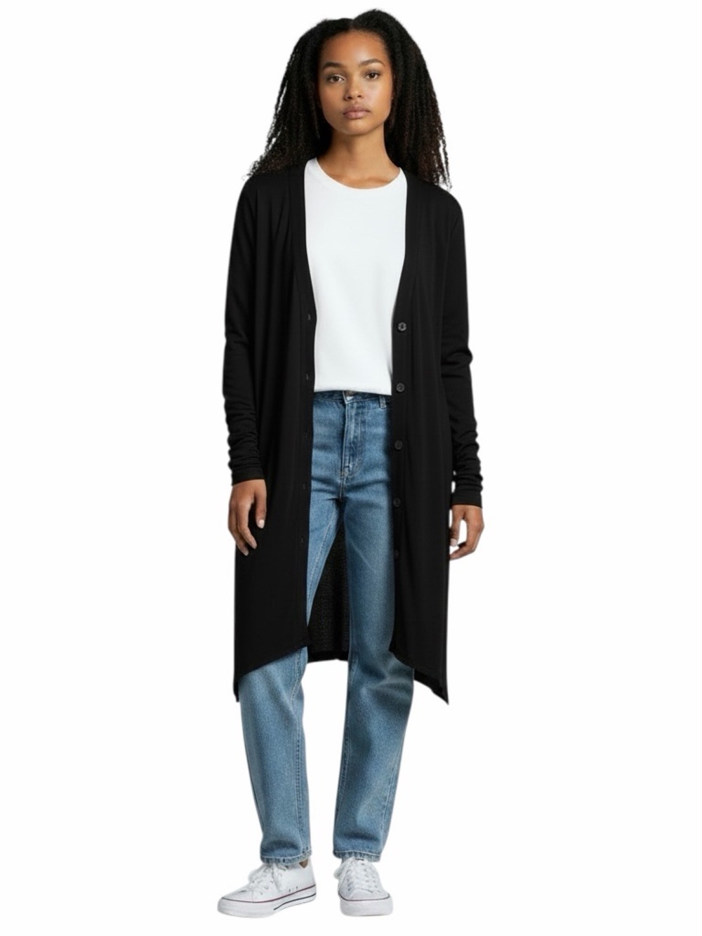 Velvet by Graham & Spencer Black Long Sleeve Cardigan Duster Size M